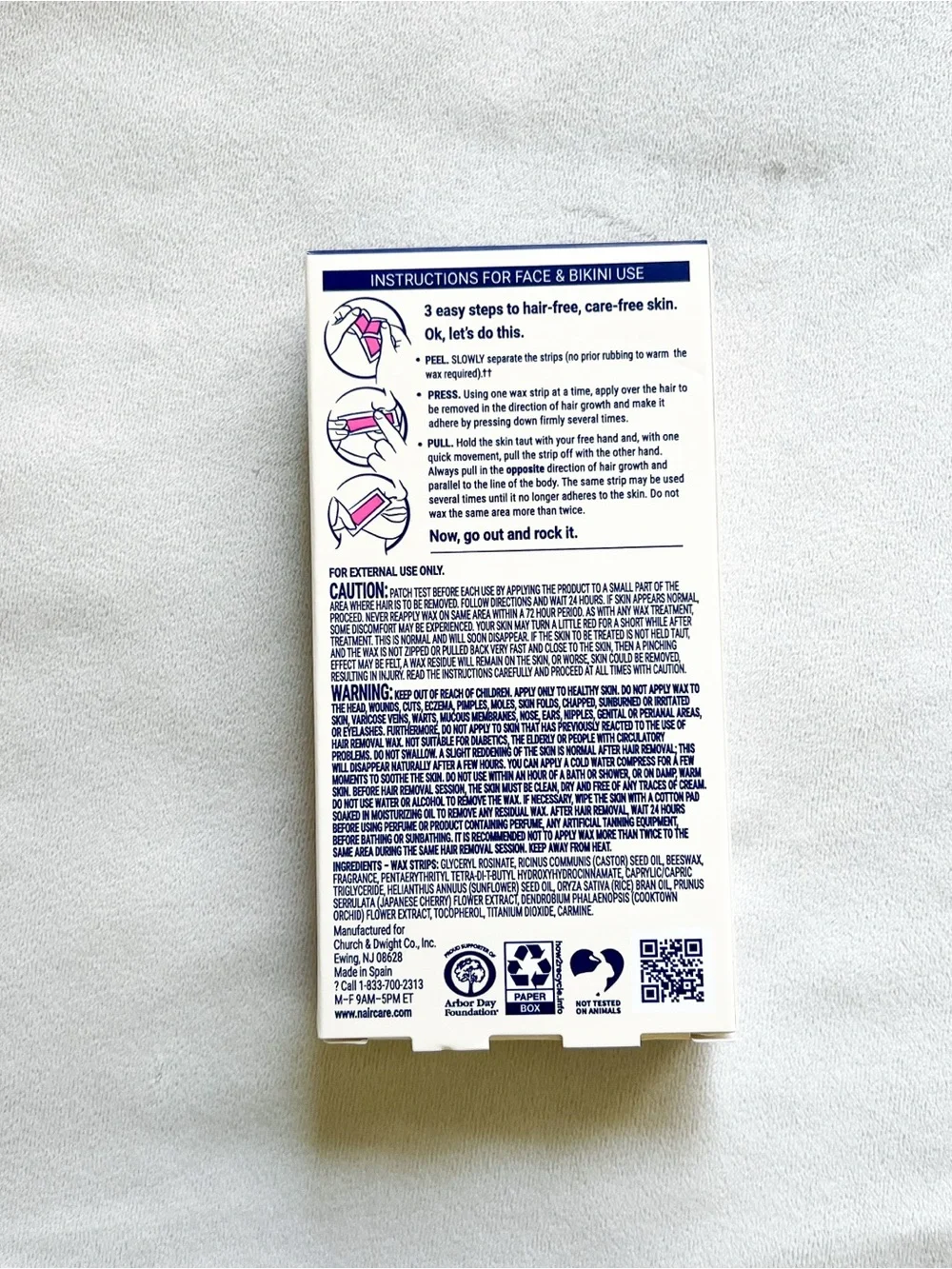 Nair Face & Bikini Wax Ready Strips — Pink Floral